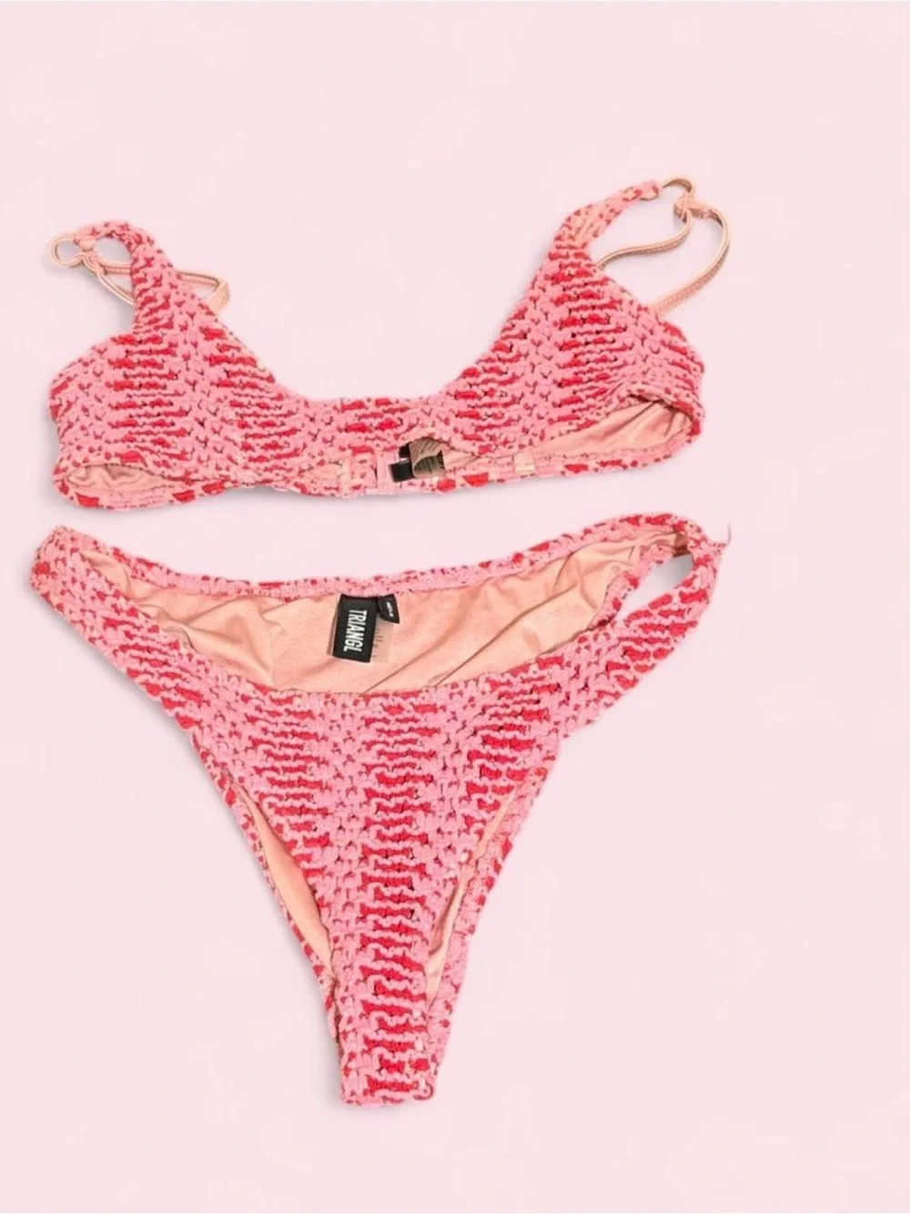 TRIANGL MAIA - Alina Pink Crochet Scoop Bikini Set